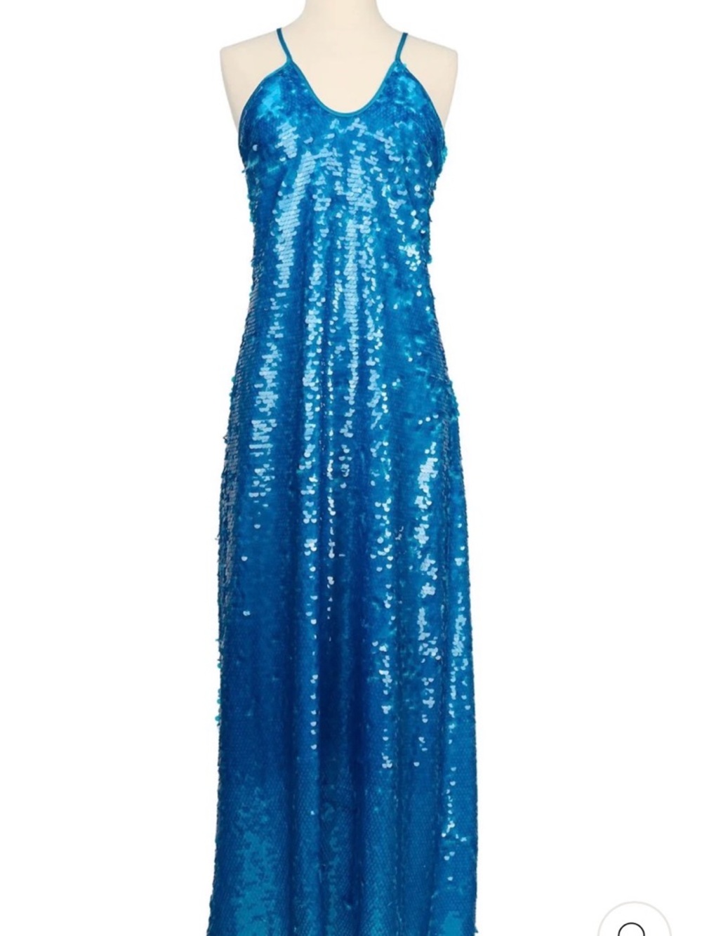 cult gaia Blue Sequin Halter Midi Dress - Picture 7 of 8
